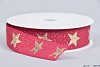 CHRISTMAS RIBBON STARS RED/GOLD 2.5CM A 15 METER