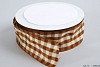 RUBAN CARREAUX VICHY + FIL BRUN 4CM PAR 25 MÈTRES
