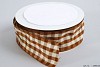 GINGHAM RIBBON+WIRE BROWN 4CM X 25 METER