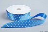 RIBBON BLUE WITH WHITE DOTS 2.5CM X 20 METER