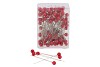 PERLES ÉPINGLES CERISE  0,8CMX6,5CM PAR 100 PIÈCES
