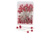 PEARL PINS DIA 0.8CM DARK RED SET OF 100