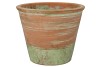 CONCRETE POT OLD GREEN/RED 30X24CM