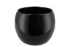 KERAMIEK ORCHIDEE ZWART GLANS BOL 16X14CM
