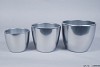 POT ROUND CHROME 15CM 3-PIECES