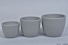 CÉRAMIQUE SET DE 3 PIÈCES GRIS 15CM