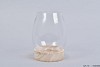 GLAS AUF HOLZ VASE COLDCUT 14X19CM