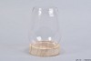 GLAS AUF HOLZ VASE COLDCUT 15X20CM