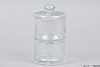 VERRE POT DOUBLE 20CM SET DE 2 PIÈCES + COUVERCLE
