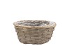 WICKER BOWL BASKET ROUND GREY 24X11CM