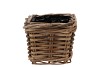 RATTAN SQUARE POT BASKET 18X18X14CM