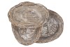 ROTIN EN COUPE OVALE GRIS WHITEWASH 44X32X15CM SET DE 3 PIÈCES