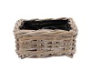ROTAN SCHAAL WHITEWASH VIERKANT 20X20X10CM