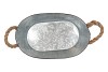 ZINC ROPE HANDLES OVAL BOWL 30X20X12CM