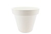 PLASTIC WHITE POT WIDE EDGE 25CM