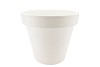 PLASTIC WHITE POT WIDE EDGE 35CM