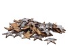 NATURE COCONUT SHELL STAR SILVER 5CM SET OF 50