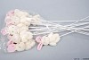 BIJSTEKER KONIJN PLUCHE WIT/ROZE 15X50CM PER 12 STUKS