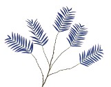 SILK PALM LEAF BLUE 125CM NM