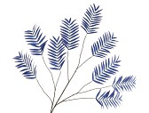 SILK PALM LEAF BLUE 150CM NM