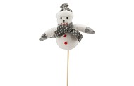 PICK SNOWMAN ON STICK 13X5X15CM (+STICK L62CM) A PIECE