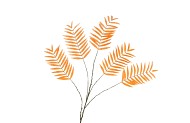 SILK PALM LEAF ORANGE 125CM NM
