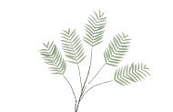 SILK PALM LEAF DUSTY GREEN 125CM NM