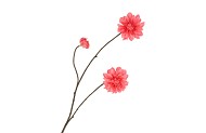 SILK DAHLIA BRANCH RED 80CM