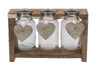 LOVE WOOD RACK 3 GLASS 11X11X13CM