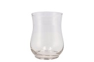 GLAS VAAS WINDLICHT BOL HELDER 13X9CM
