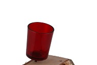 GLASCILINDER ROOD 6X7CM+PIN 5CM PER 48 STUKS