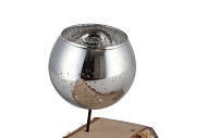 GLASS SPHERE SHADED 10CM SILVER + PIN 15CM