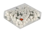 GLASS BALL SHINY WHITE 20MM ON WIRE P/144