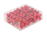 GLASS BALL SHINY RED 20MM ON WIRE P/144