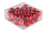 GLASS BALL SHINY RED 40MM ON WIRE P/36
