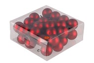 GLASS BALL MATT RED 40MM ON WIRE P/36