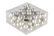 GLASS BALL MATT SILVER 30MM ON WIRE P/72