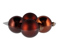 GLASS BALL COMBI BROWN 100MM P/4