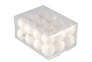 BOULES DE NEIGE À SUSPENDRE 5CM PAR 24 PIÈCES
