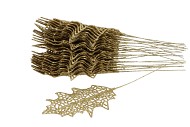 PICK HOLLY LEAVES 15X9CM GOLD L27CM SET OF 25