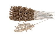 PICK HOLLY LEAVES 15X9CM CHAMPAGNE L27CM SET OF 25