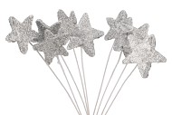 PICK STER ASSORTI ZILVER GLITTER PER 24 STUKS