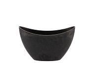 MELAMINE GREY VASE OVAL 24X10X14CM