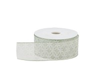RUBAN TRANSPARANT MENTHE/BLANC 4CM PAR 20 MÈTRES