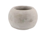 CONCRETE GREY POT SPHERE 14X10CM