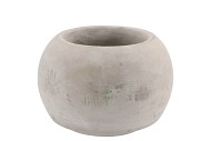 CONCRETE POT SPHERE 14X10CM