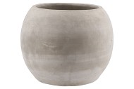 CONCRETE POT SPHERE SHADED 28X24CM