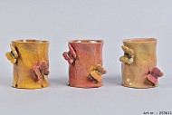 POT + BUTTERFLIES YELLOW/GREEN/RED 11X8X10CM ASSORTED A PIECE