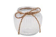 GLAS TOUW POMPOEN RIBBEL 14X13CM