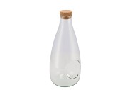 GLAS MET KURK FLES OPEN 15X34CM